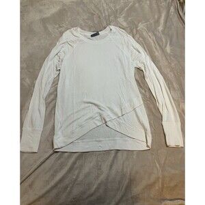 Athleta White Long Sleeve Criss-cross Top Size Medium Tall